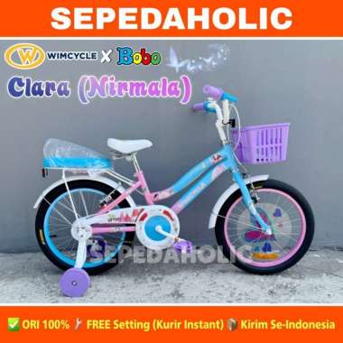 Sepeda Anak Perempuan WIMCYCLE CLARA NIRMALA (Featuring Majalah BOBO) Ukuran 18 Inch Usia 6-8 Tahun 