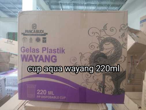 GELAS PLASTIK PREMIUM UKURAN 220ML / GELAS KOPI MEREK WAYANG / UNGGUL / OKEY / GRAPE. 1 DUS ISI 40PA