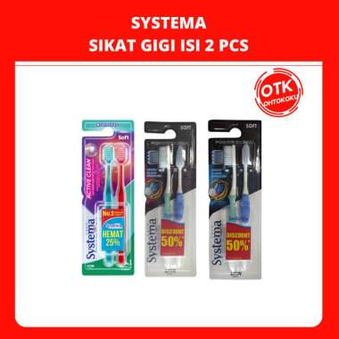 SYSTEMA CLEAN TOOTH BRUSH SYSTEMA SIKAT GIGI ISI 2 PCS active clean