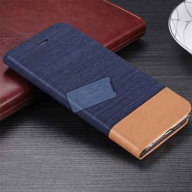 OPPO Reno 7 5G Flip Case Luxury Canvas Leather Soft TPU Case Reno7 5G Blue