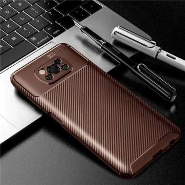 Original Case Shockproof Case Xiaomi Poco X3 NFC Soft Case Poco X3 Cokelat