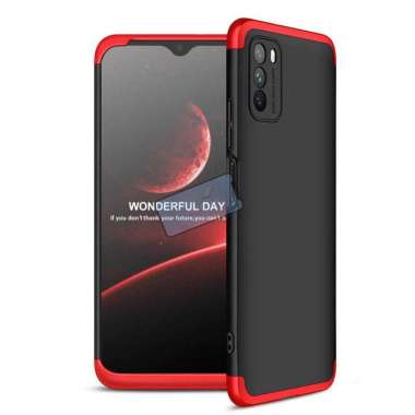 Case Xiaomi Poco M3 Original GKK 360 Hard PC Back Case Cover Shell Case Poco M3 Hitam Merah