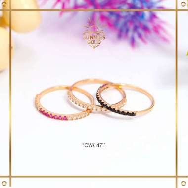 CINCIN EMAS ASLI MODEL LISTRING KADAR 6K (300) & 8K (375) CINCIN FASHION KOREAN LOOK PERMATA PINK HI