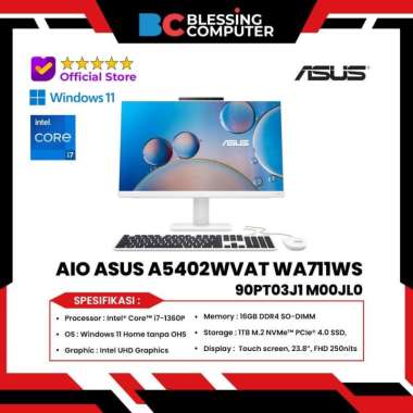 AIO ASUS A5402WVAT WA711WS Core i7 1360P 16GB 1TB TouchScreen W11 WH
