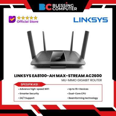 LINKSYS EA8100-AH MAX-STREAM AC2600 MU-MIMO GIGABIT ROUTER