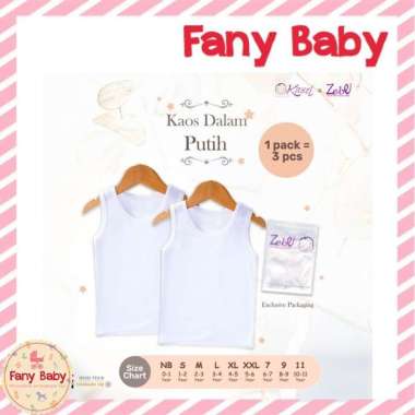 KAZEL KAOS DALAM PUTIH 3PCS NB