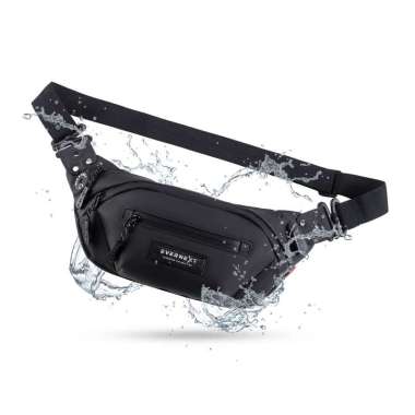 (EXCLUSIVE PRODUCT) - WAIST BAG PRIA ANTI BARA TAS SELEMPANG PRIA WATERPROOF SLING BAG NOIR PRIA ANT