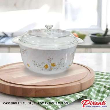 Luminarc Vitroline Panci Casserole Romantique Melon + Tutup Kaca Set 2L/20CM