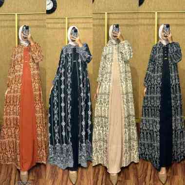 GAMIS CERUTY SABYAN LEBARAN MEWAH GAMIS LEBARAN CANTIK TERBARU Standard Cream