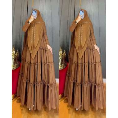 GAMIS SYARI SET HIJAB KHIMAR ANNISA SYAR'I ORI BAHAN CERUTY PREMIUM MEWAH CANTIK ELEGAN TERLARIS Ld1