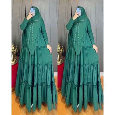 GAMIS SYARI SET HIJAB KHIMAR ANNISA SYAR'I ORI BAHAN CERUTY PREMIUM MEWAH CANTIK ELEGAN TERLARIS Ld1