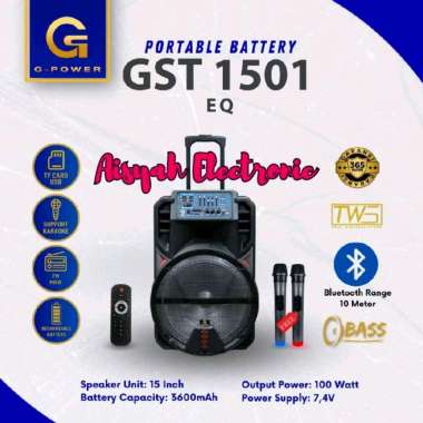 SPEAKER PORTABEL G-POWER GST-1501 EQ 15 INCI GARANSI RESMI