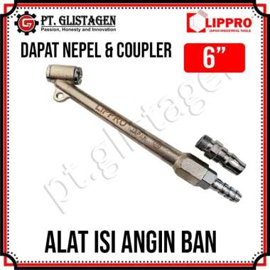Lippro 9100C-RH Air Tire Chuck 6" Alat Isi Pengisi Angin Ban Motor Mobil Nepel Neple Coupler Kopler 