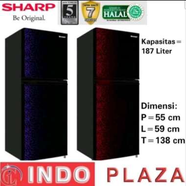 KULKAS 2 PINTU NO FROST GLOSSY DOOR SHARP SJ-236MG