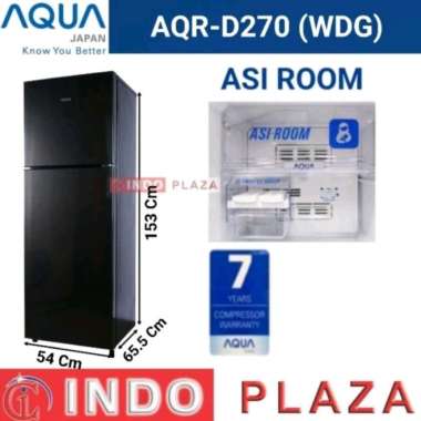 KULKAS AQUA 2 PINTU AQR-D270WDS WITH ASI ROOM