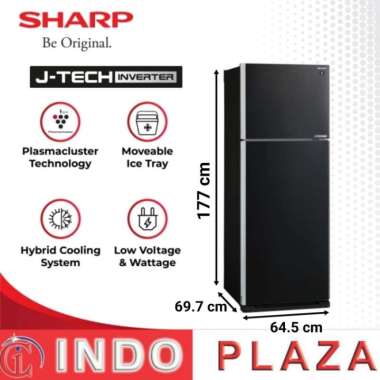 KULKAS SHARP 2 PINTU SJ-IG571PGBK / 570MDS INVERTER PLASMACLUSTER 571PGBK=BLACK