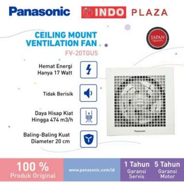 Panasonic Exhaust Fan Ceiling Plafon FV 20TGU 8 INCH