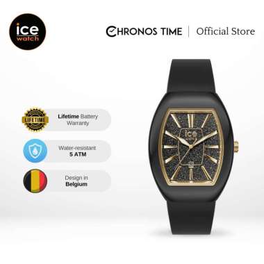 Jam Tangan Wanita Ice Watch ICE Boliday Dome - Black Glitter Gold 35mm [024030]