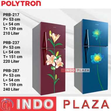 KULKAS POLYTRON PRB-217 New 2022 Bunga Timbul PRB-217