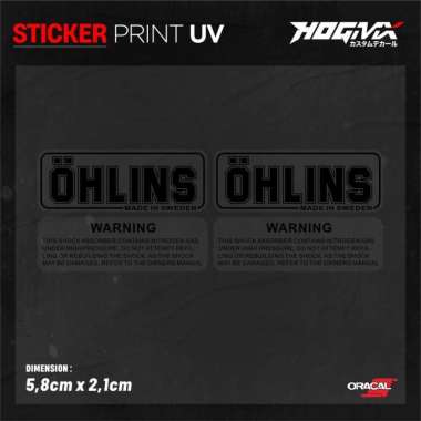 Sticker Stiker Shock Tabung Suspension Depan Belakang Transparant Ohlin Hitam 1 PCS