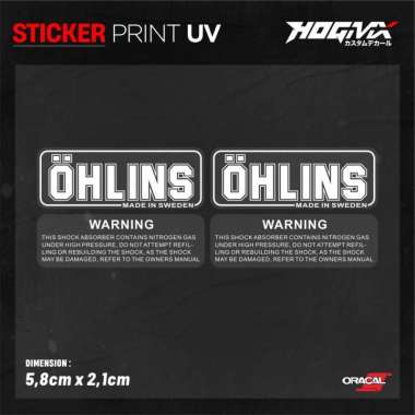 Sticker Stiker Shock Tabung Suspension Depan Belakang Transparant Ohlin Putih 2 PCS