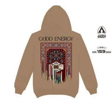 Aerostreet Hoodie Good Energy Coklat Sweater Jumper CADAA M
