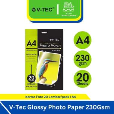 V-Tec Glossy Photo Paper ukuran A4 230Gsm