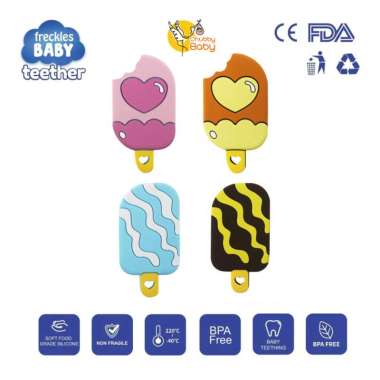 Freckles Baby Ice Cream Teether | Mainan Gigitan Bayi VANILLA BLUE