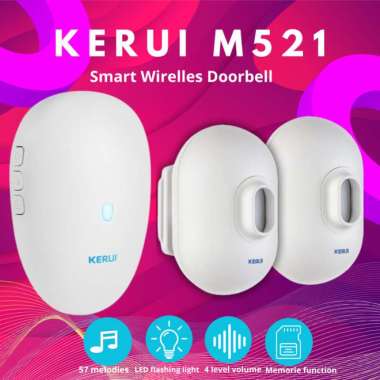 Bel Sensor Gerak Wireless KERUI M521 Bel Rumah Sensor Gerak P861 2 Sensor P861 Putih