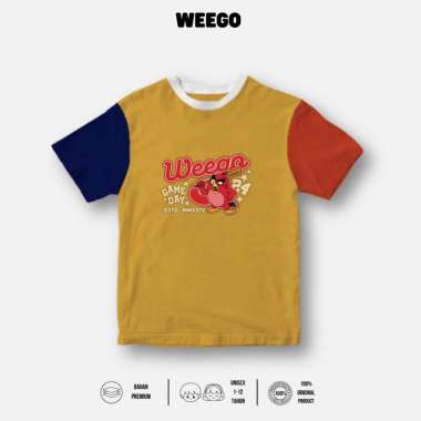 WEEGO - Kaos Anak Kombinasi Lengan Pendek - Motif Karakter Angry Birds - Unisek Untuk Anak Laki Laki