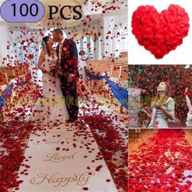 Bunga Mawar Plastik Palsu Red Rose Petals Kelopak Bunga Merah Mawar Artifisial Hiasan tabur Valentin