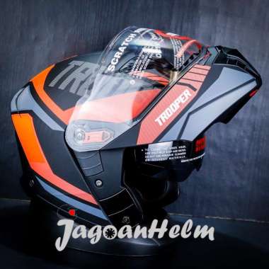 STUDDS HELM TROOPER D1 | MATT BLACK N8 PINK | MODULLAR DOUBLE VISOR - M