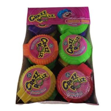 permen karet crazy rollz crazy rollz bubble gum isi 30