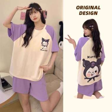 PP49 BAJU TIDUR BAHAN KAOS PIYAMA WANITA JUMBO BAJU TIDUR WANITA JUMBO KUROMI