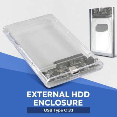 WTZ External HDD Enclosure 2.5 Inch USB Type-C to USB Type-C 3.1 GEN-2 Harddisk Eksternal Casing Har