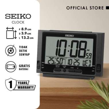 Jam Meja Seiko QHL095K 13.2cm Plastic Case Hitam