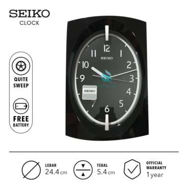 Seiko Jam Dinding QXA519K 36.6cm Plastic Case Hitam Original