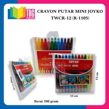 1 SET (12 WARNA) CRAYON PUTAR MINI JOYKO/TWIST CRAYON TWCR-12 JOYKO/CRAYON PUTAR PENDEK JOYKO (R-110