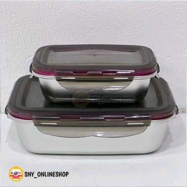 Lunch Box 1500ml Kotak Tempat Makan Bekal Toples Kedap Udara Stainless