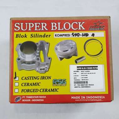 BLOK CAST IRON & FORGED PISTON BRT BEAT SCOOPY SPACY KARBU 110 54.50 PISTON MENTAH