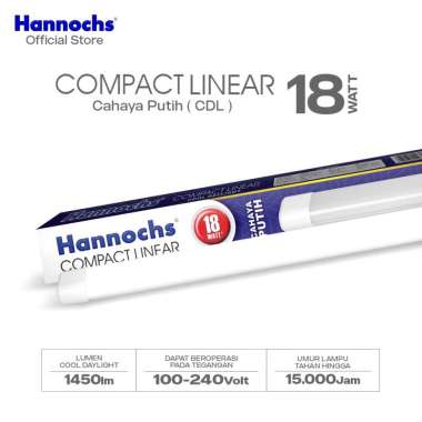 Hannochs Lampu TL LED T8 Compact Linear 18 Watt Cahaya Putih