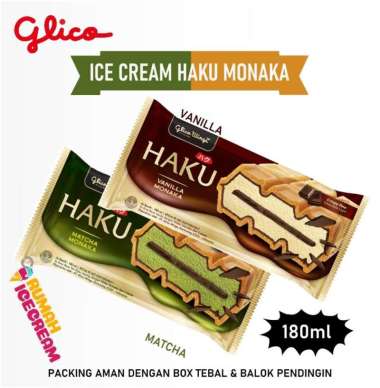 Ice Cream Glico Sandwich Haku Monaka Vanilla