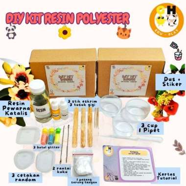 DIY Kit Resin Gantungan Kunci Key Chain Polyester Pemula Beginner by GHEduPlay Kit Resin Ekonomis