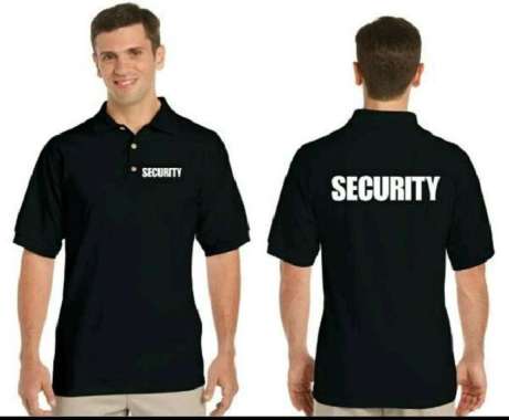 Kaos Polo SHIRT Baju Kerah SECURITY polos custom SATPAM indonesia aman XL ANAK KECiL Hitam