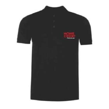 Kaos Polo Shirt Baju Kerah Distro Home Kredit Cicilan Rumah polos XXL Hitam