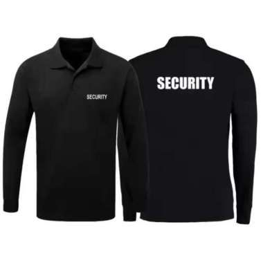 Kaos Polo Shirt Tshirt Baju Kerah Distro SECURiTY SATPAM LENGAN PANJANG polos custom indonesia pria 