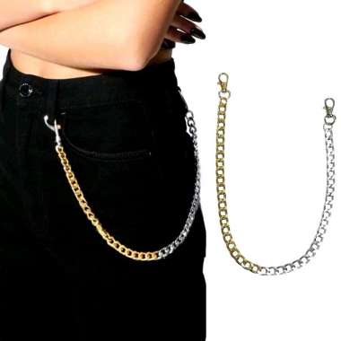 Ello Mismatch Chain Pants Belt Rantai Celana Jeans Punk Hiphop ChainBelt Dompet Pants Handmade Fashi