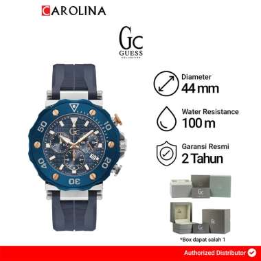 Jam tangan Pria GC Y63006G7 Blue Dial Blue Rubber Strap