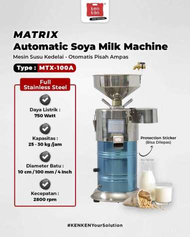 MATRIX Mesin Susu Kedelai 30 Kg Otomatis Pisah Ampas MTX-100A Stainless Steel MATRIX