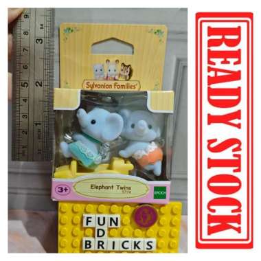 Sylvanian Elephant Twins 5774 Boneka Miniatur